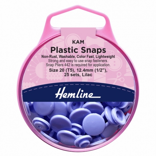 Hemline KAM Plastic Snaps Lilac