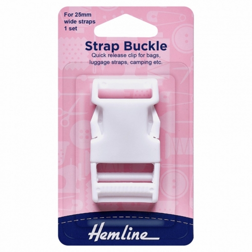 Hemline Bag Strap Buckle White