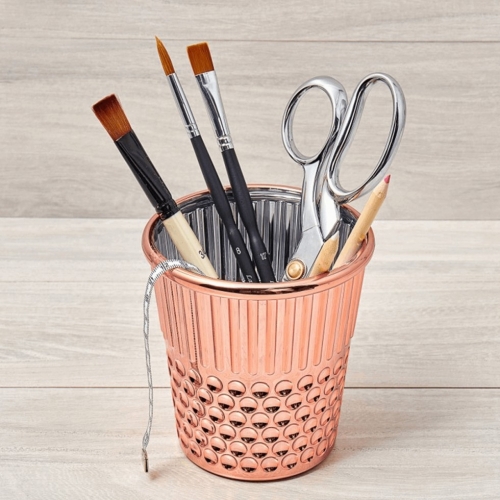 Hemline Thimble Desk Craft Organiser Rose Gold