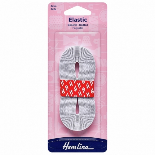 Hemline Soft Knitted Elastic White