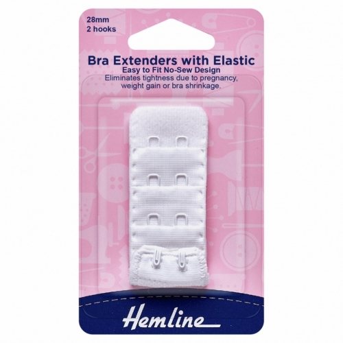 Hemline Bra Back Extenders White
