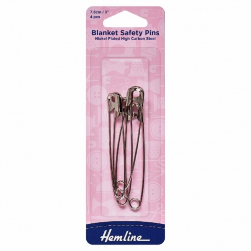 Hemline Extra Large Blanket Safety Pins Silver