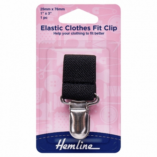 Hemline Elastic Clothes Fit Clip Black