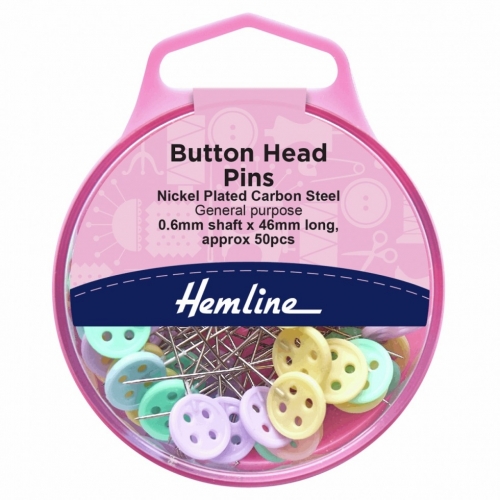 Hemline Button Head Pins Pastels