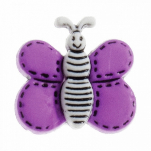 Hemline Butterfly Shape Buttons Purple