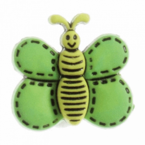 Hemline Butterfly Shape Buttons Green