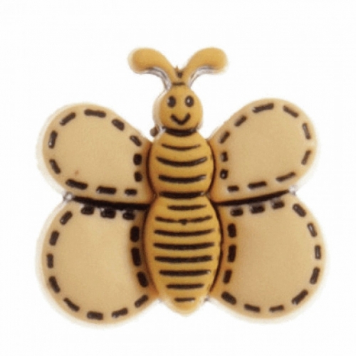 Hemline Butterfly Shape Buttons Yellow