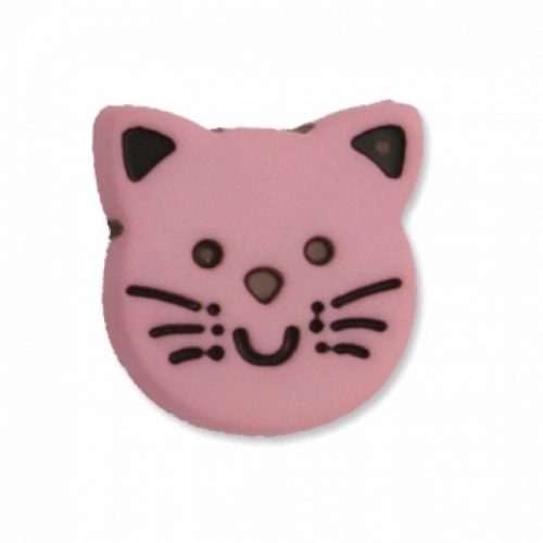 Hemline Cat Shape Buttons Pink