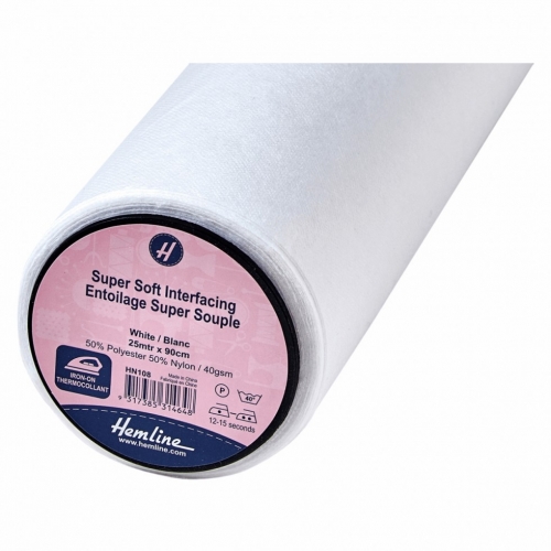 Hemline Super Soft Light Iron On Interfacing White