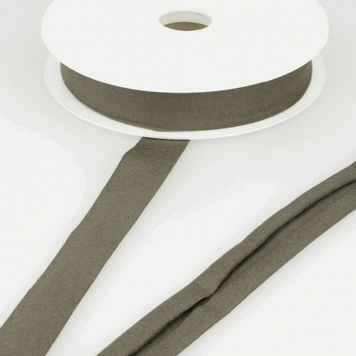 Stephanoise Viscose Jersey Bias Binding Tape Dark Khaki