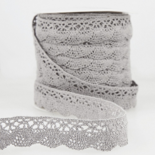 Stephanoise Cotton Lace Trim Silver