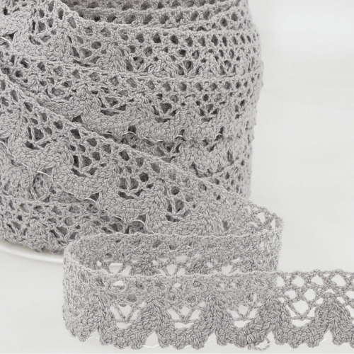 Stephanoise Cotton Lace Trim Silver