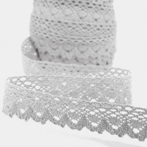 Stephanoise Cotton Lace Trim Silver