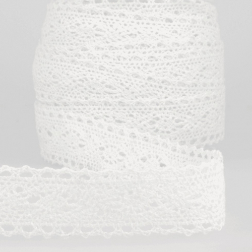 Stephanoise Cotton Lace Trim White