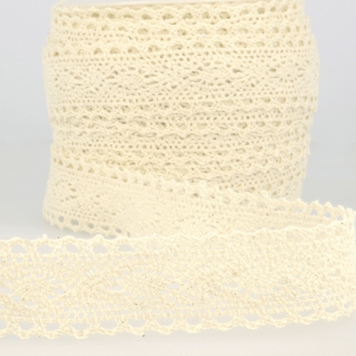 Stephanoise Cotton Lace Trim Cream