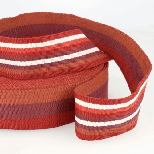 Stephanoise Double Sided Stripe Webbing Tape Reds