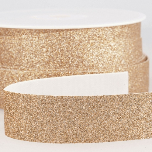 Stephanoise Iron On Sparkle Glitter Trim Dark Gold