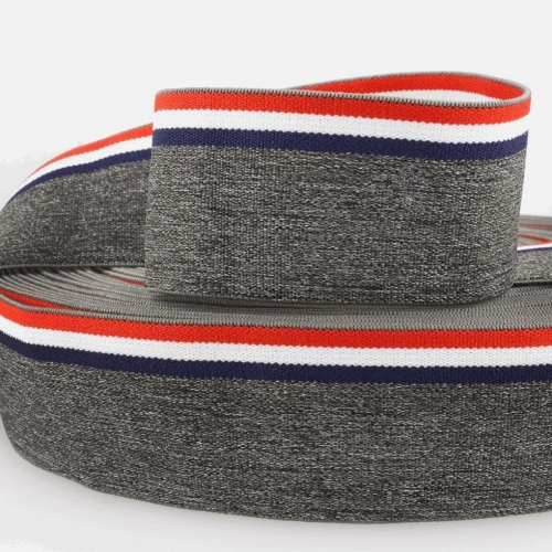 Stephanoise Stripe Flat Elastic Grey