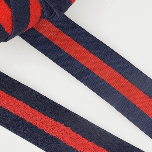 Stephanoise Reversible Towelling Stripe Elastic Navy & Red