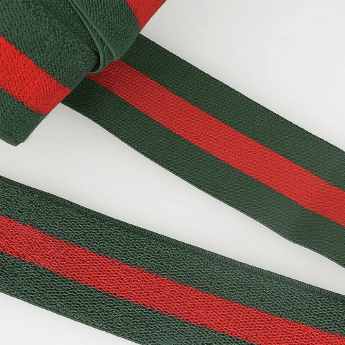 Stephanoise Reversible Towelling Stripe Elastic Green & Red
