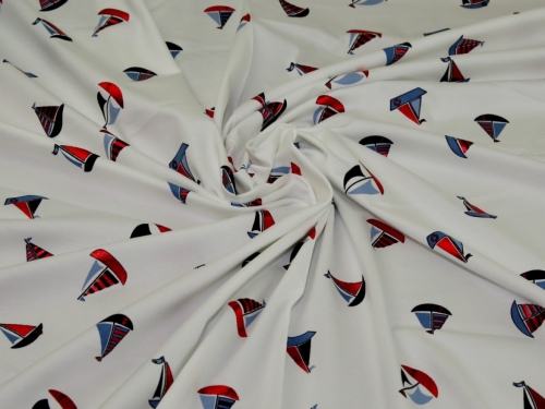 John Louden Foil Cotton Jersey Stretch Knit Fabric White