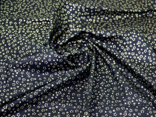 John Louden Metallic 100% Cotton Fabric Black