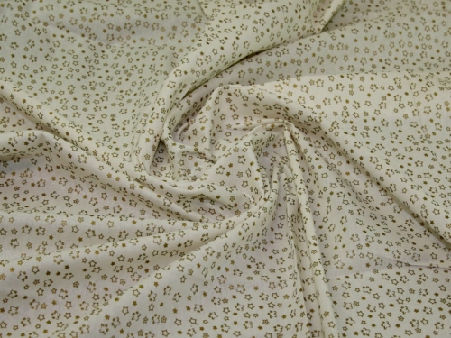 John Louden Metallic 100% Cotton Fabric Cream
