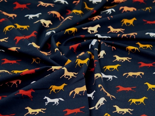 John Louden Cotton Jersey Stretch Knit Fabric Navy
