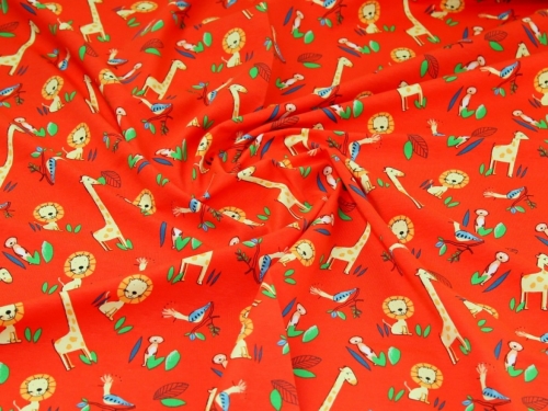John Louden Cotton Jersey Stretch Knit Fabric Orange