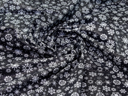 John Louden Glitter 100% Cotton Fabric Navy