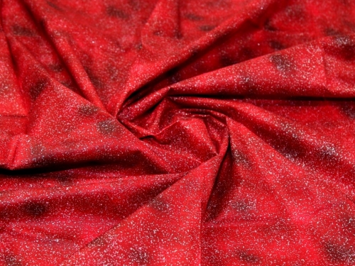 John Louden Glitter 100% Cotton Fabric Red
