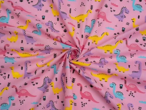 Printed Polycotton Fabric Pink