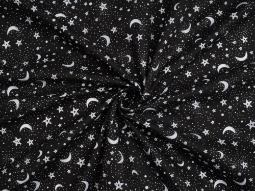 Printed Polycotton Fabric Black
