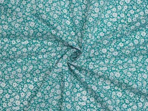 Printed Polycotton Fabric Aqua