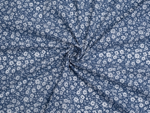 Printed Polycotton Fabric Navy Blue