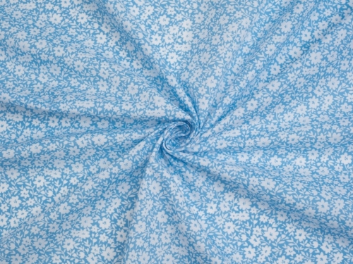 Printed Polycotton Fabric Pale Blue