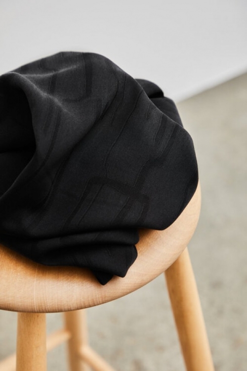 Meet MILK Lane Jacquard Tencel Lyocell Crepe Fabric Black