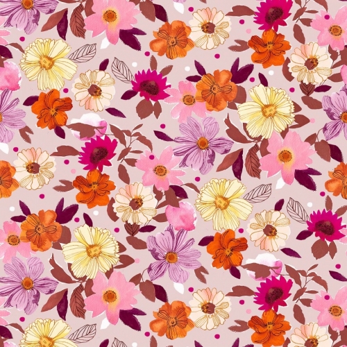 Dashwood Studio Flora Rayon Challis Fabric Pink