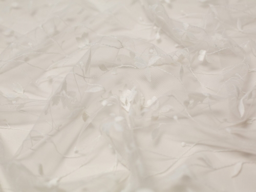 Ingrid Embroidered Lace Fabric Ivory
