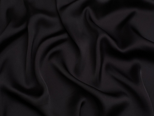 Minerva Core Range Recycled Polyester Charmeuse Silky Satin Fabric Black