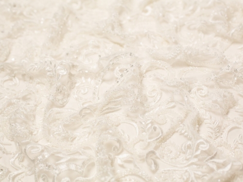 Vivian Beaded Lace Fabric Ivory