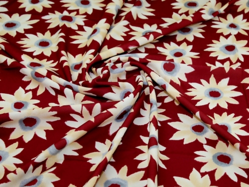 John Kaldor Ibrox Soft Crepe Fabric Burgundy