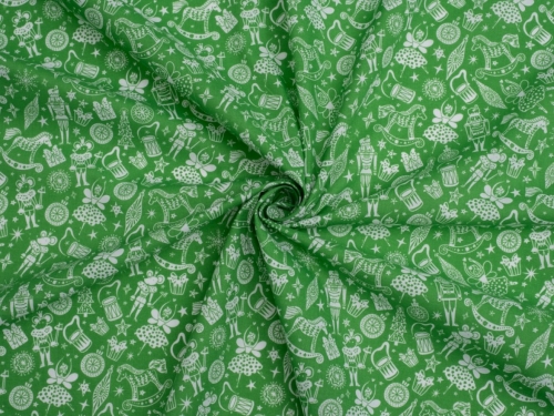 Printed Polycotton Fabric Green