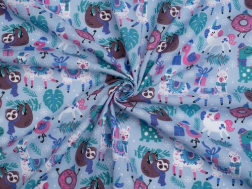 Printed Polycotton Fabric Sky