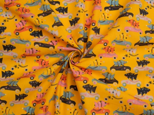 Printed Polycotton Fabric Yellow