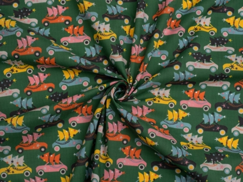 Printed Polycotton Fabric Green