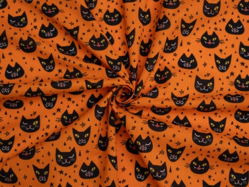 Printed Polycotton Fabric Orange