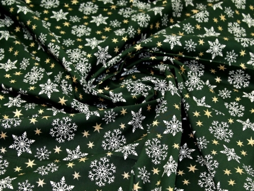 Deadstock Glitter 100% Cotton Fabric Bottle Green