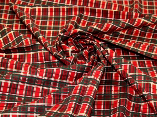Deadstock Metallic 100% Cotton Fabric Red