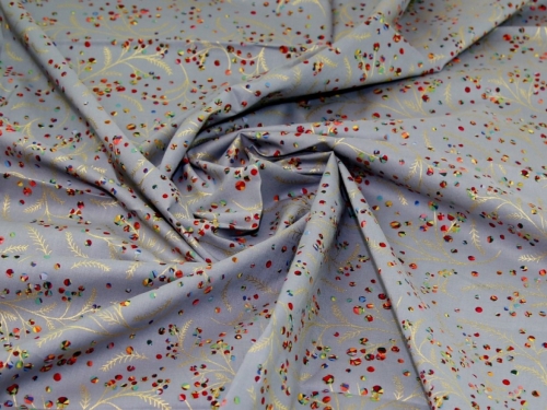 Deadstock Metallic 100% Cotton Fabric Grey